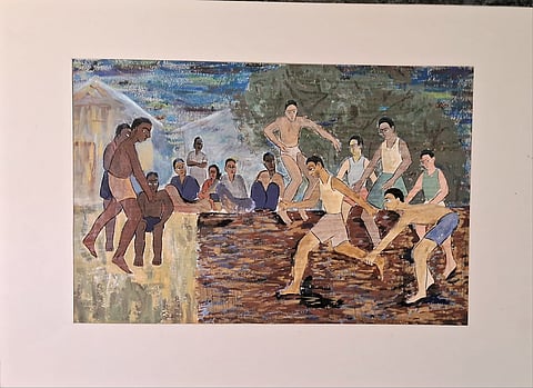 An artwork entitled "Kabbadi" by SK Sahni
